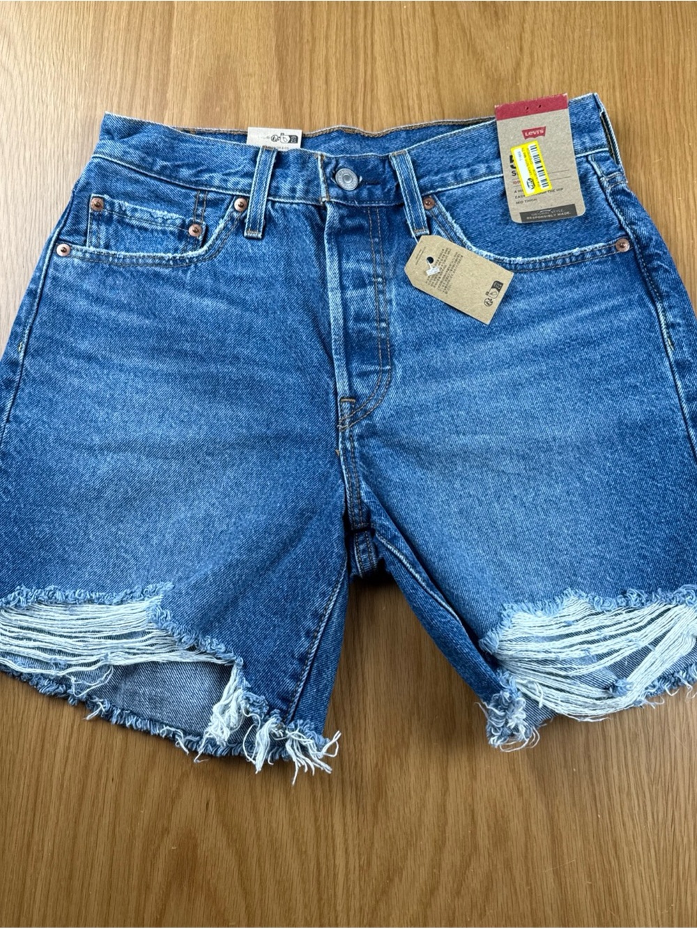 levi's women's 501 mid-thigh shorts, High Rise Style 858330037